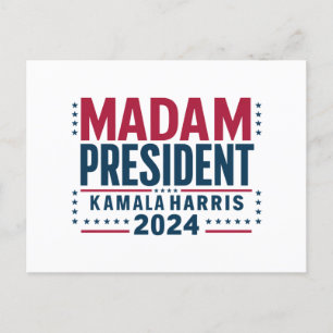 Carte Postale Madame la Présidente Kamala Harris 2024 Vote Democ
