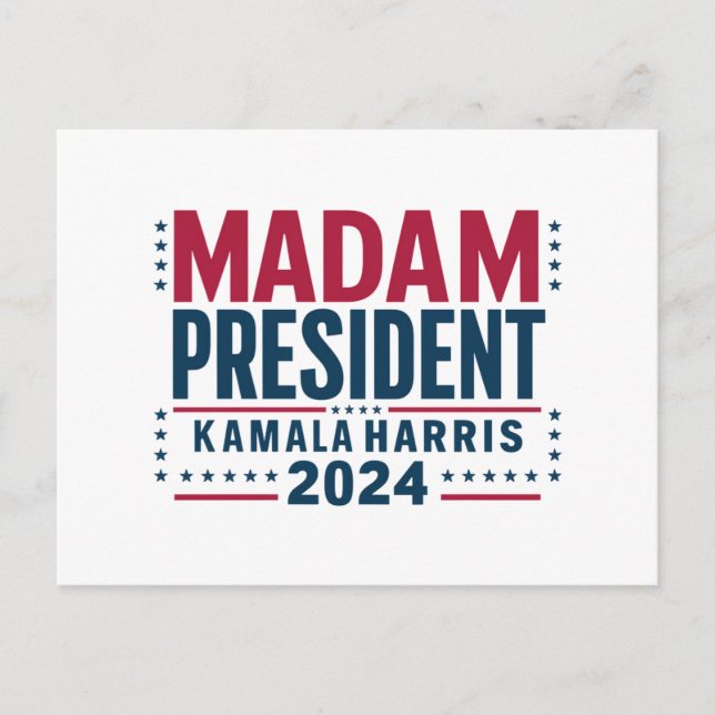 Carte Postale Madame la Présidente Kamala Harris 2024 Vote Democ (Devant)