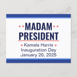 Carte Postale Madame la Présidente Kamala Harris Inauguration