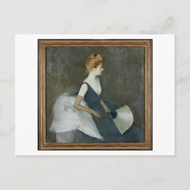 Carte Postale Madame Marthe Letellier assise sur un canapé (Devant)