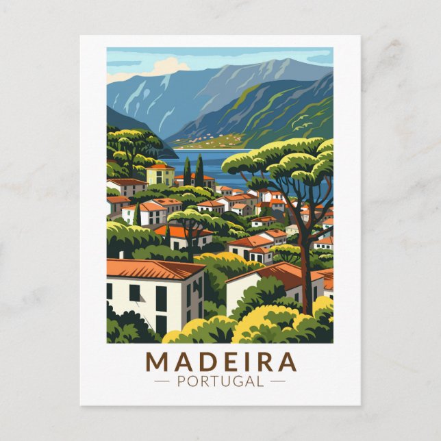 Carte Postale Madeira Portugal Island Travel Art Vintage (Devant)