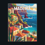 Carte Postale Madeira Portugal Travel Art Vintage<br><div class="desc">Conception de déplacement vectoriel rétro Madère. Madère,  une région autonome du Portugal,  est un archipel comprenant 4 îles au large de la côte nord-ouest de l'Afrique. Il est connu pour son vin homonyme et son climat subtropical chaud.</div>