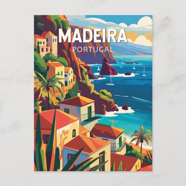Carte Postale Madeira Portugal Travel Art Vintage (Devant)