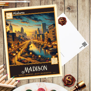Carte Postale Madison, Alabama Vintage