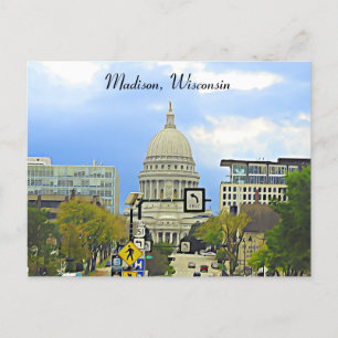 Carte Postale Madison, Wisconsin Capitol Building Photography 