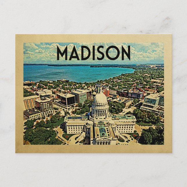 Carte Postale Madison Wisconsin Postcard Vintage Travel (Devant)
