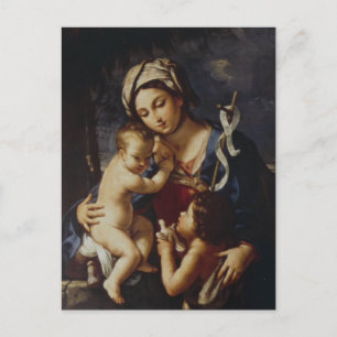 Carte Postale Madone et Enfant avec St. Jean par Sirani