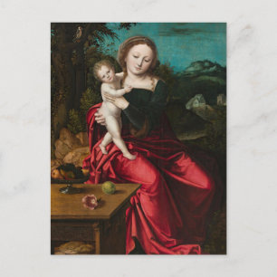 Carte Postale Madone et Enfant par le Maître du Perroquet