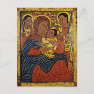 Carte Postale Madone noire éthiopienne avec Christ Child