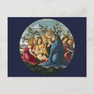 Carte Postale Madonna Adoring Child with 5 Angels Botticelli