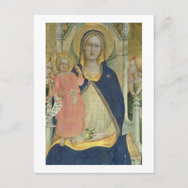 Carte Postale Madonna and Child enthroned with Saints, détail (Devant)
