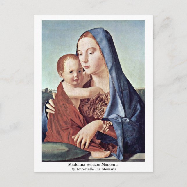 Carte Postale Madonna Benson Madonna Par Antonello Da Messina (Devant)