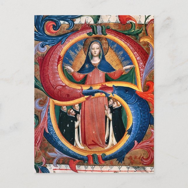 Carte Postale Madonna de la miséricorde avec des frères agenouil (Devant)