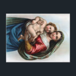 Carte postale Madonna de Raphael<br><div class="desc">Illustration victorienne vintage de la Vierge de Raphaël,  avec la même image dans un filtre de réchauffeur alternatif au verso.</div>