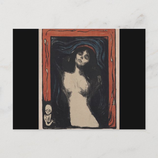 Carte Postale Madonna d'Edvard Munch, peintre symboliste (Devant)