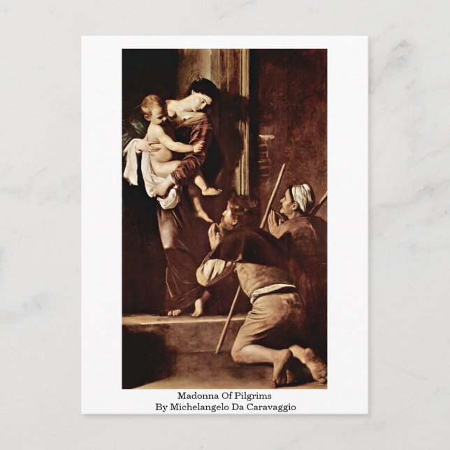 Carte Postale Madonna Des Pèlerins De Michel-Ange Da Caravaggio (Devant)