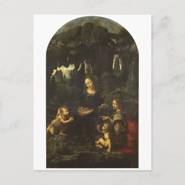 Carte Postale Madonna des roches par Leonardo da Vinci c.1483 (Devant)