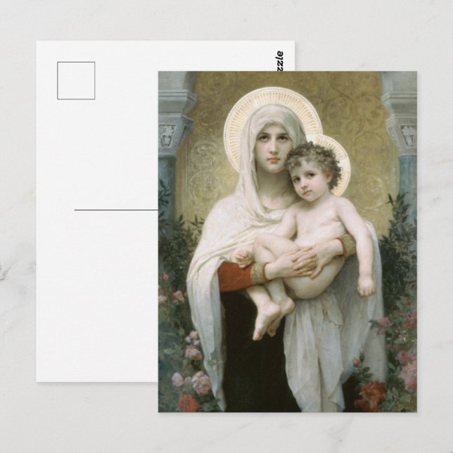Carte Postale Madonna des Roses par William-Adolphe Bouguereau (Devant / Derrière)