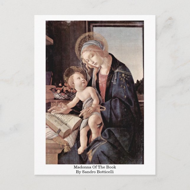 Carte Postale Madonna Du Livre De Sandro Botticelli (Devant)