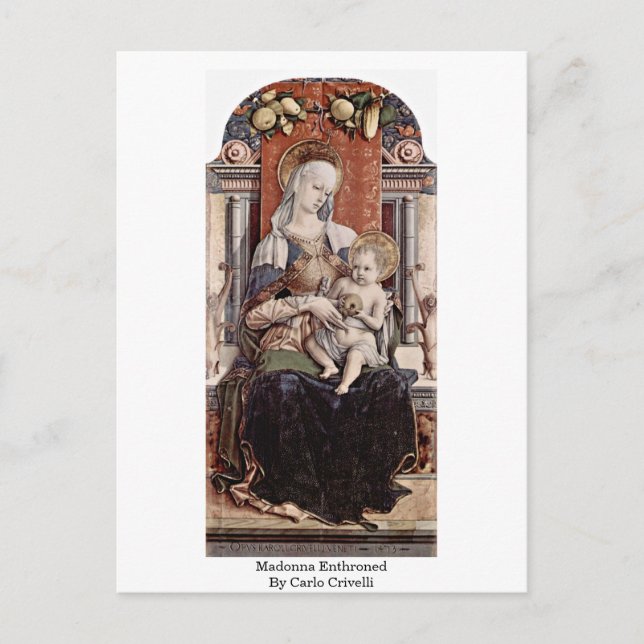 Carte Postale Madonna Écrit Par Carlo Crivelli (Devant)