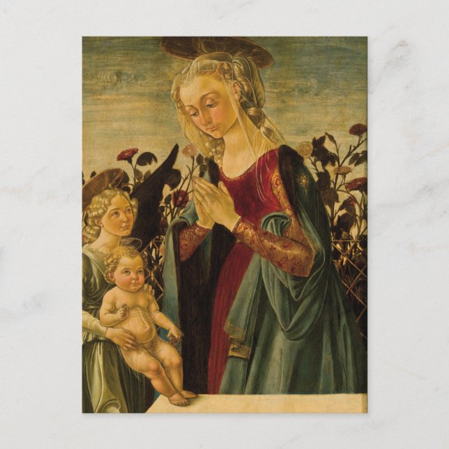 Carte Postale Madonna, Enfant et Ange de la Renaissance italienn (Devant)
