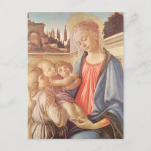 Carte Postale Madonna et deux anges de Botticelli