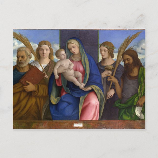 Carte Postale Madonna et l'enfant avec les saints (Devant)