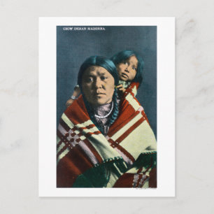 Carte Postale Madonna et l'enfant d'un Corbeau