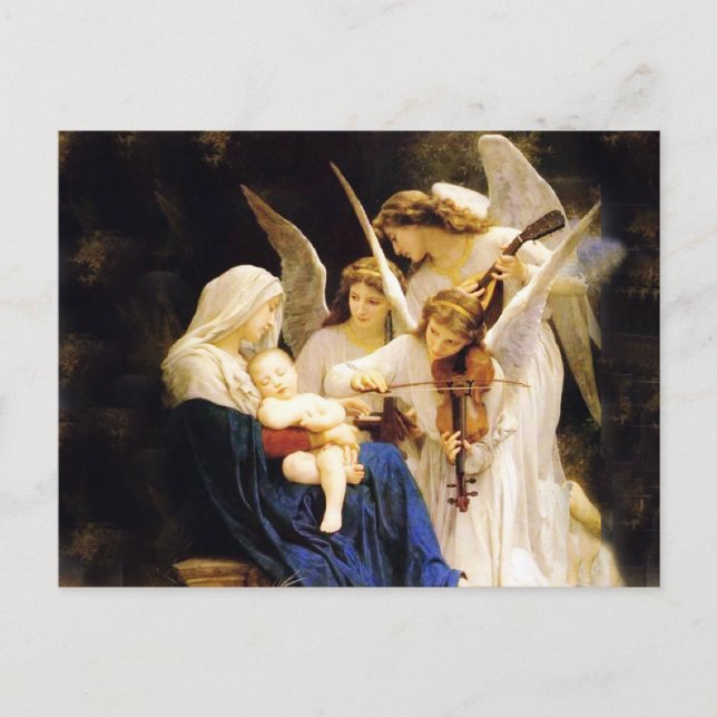 Carte Postale Madonna et l'enfant et les trois anges (Devant)