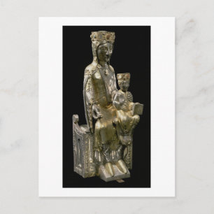 Carte Postale Madonna et l'enfant intronisé, statuette, français