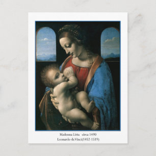 Carte Postale Madonna Litta de Léonard de Vinci