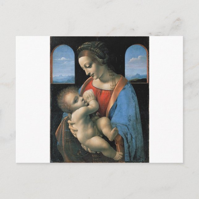 Carte Postale Madonna Litta par Leonardo da Vinci C. 1490-1491 (Devant)