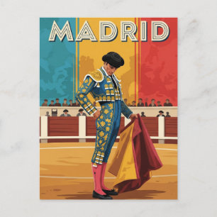 Carte Postale Madrid Bullfighter Espagne Voyage