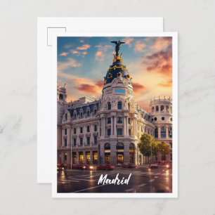 Carte Postale Madrid City Espagne Art Voyage célèbre place