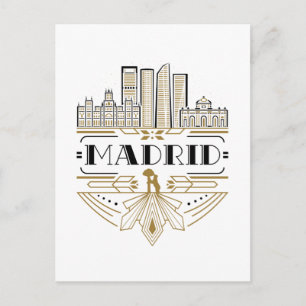 Carte Postale Madrid Espagne Art Déco Souvenir Esthétique