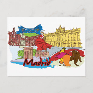 Carte Postale Madrid Espagne Cité mondiale célèbre
