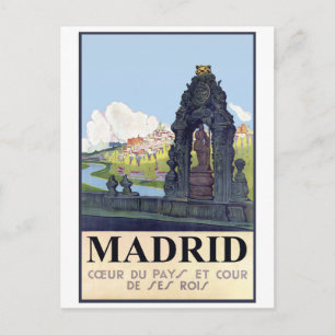 Carte Postale Madrid, Espagne. Le fleuve Manzares depuis le parc