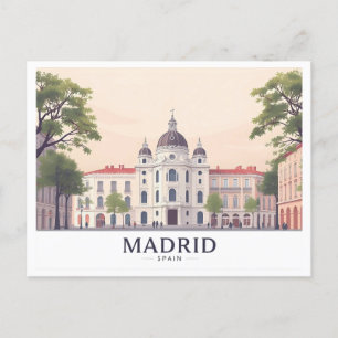 Carte Postale Madrid Espagne Palais Royal Pastel Voyage Design