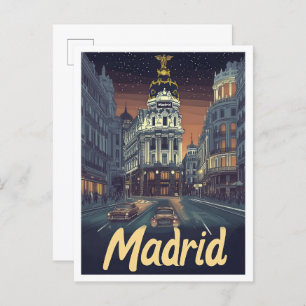 Carte Postale Madrid Espagne Vintage voyage d'art