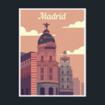 Carte Postale Madrid Espagne vintage voyage espana espagnol<br><div class="desc">vintage,  rétro,  voyage,  moderne,  aquarelle,  classique,  vacances,  Madrid Espagne,  espana,  espagnol, </div>