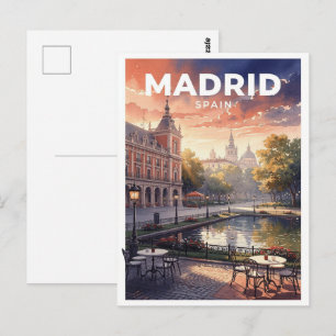 Carte Postale Madrid Espagne Voyage Rétro