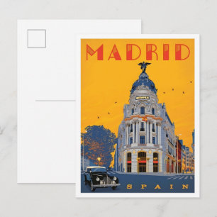 Carte Postale Madrid Espagne Voyage Vintage 
