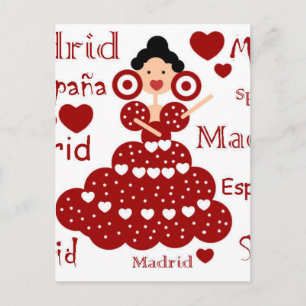 Carte Postale Madrid España muñeca flamenca