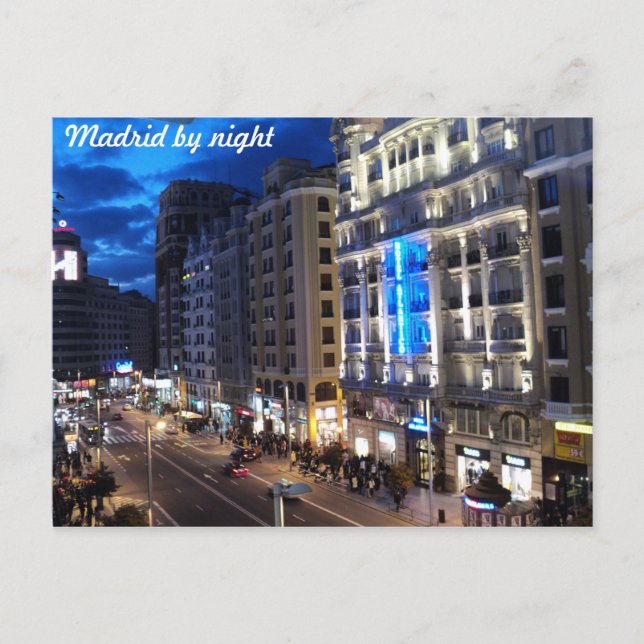Carte Postale Madrid la nuit (Devant)