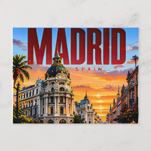 Carte Postale 🌞 Madrid Skyline Moderne de Ville Style 🌞