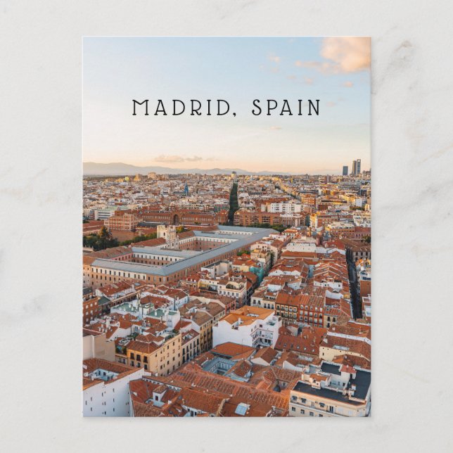 Carte Postale Madrid Spain Aerial Cityscape (Vertical) Travel  (Devant)