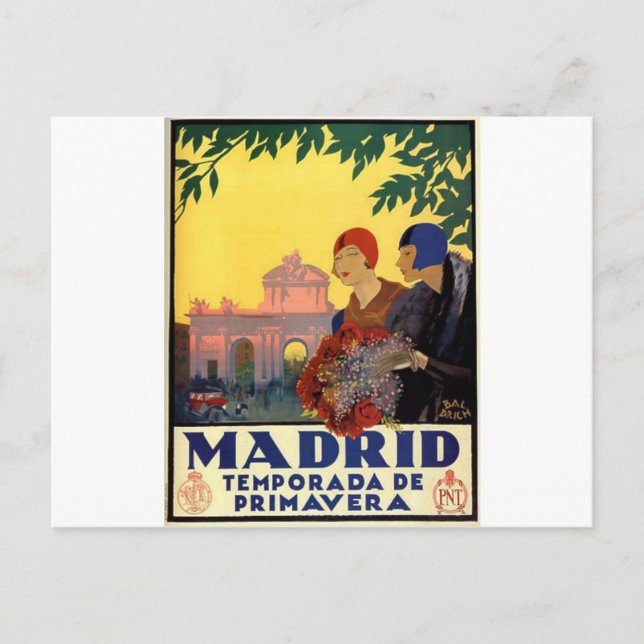 Carte Postale Madrid Temporada de Primavera - Poster d'art Vinta (Devant)