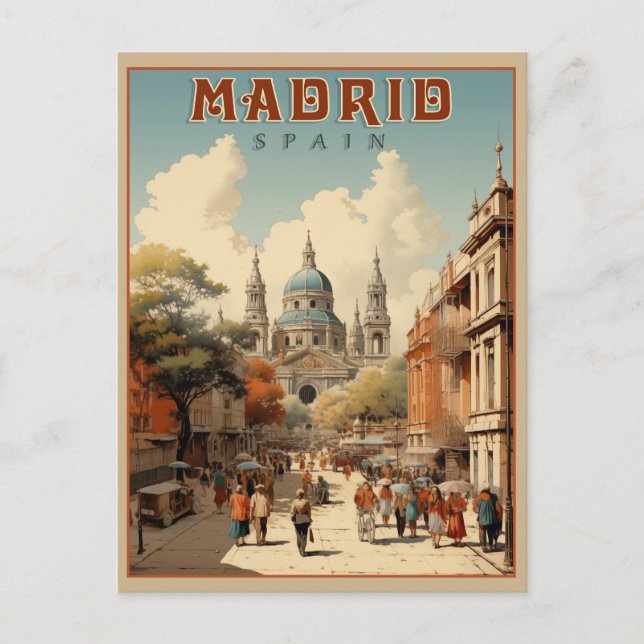 Carte Postale Madrid vintage, Espagne (Devant)
