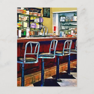 Carte Postale Magasin De Bonbons Avec Fontaine De Soda