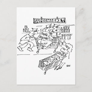 Carte Postale Magasin de détectives dans un supermarché